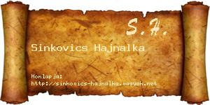 Sinkovics Hajnalka névjegykártya
