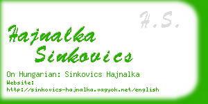 hajnalka sinkovics business card